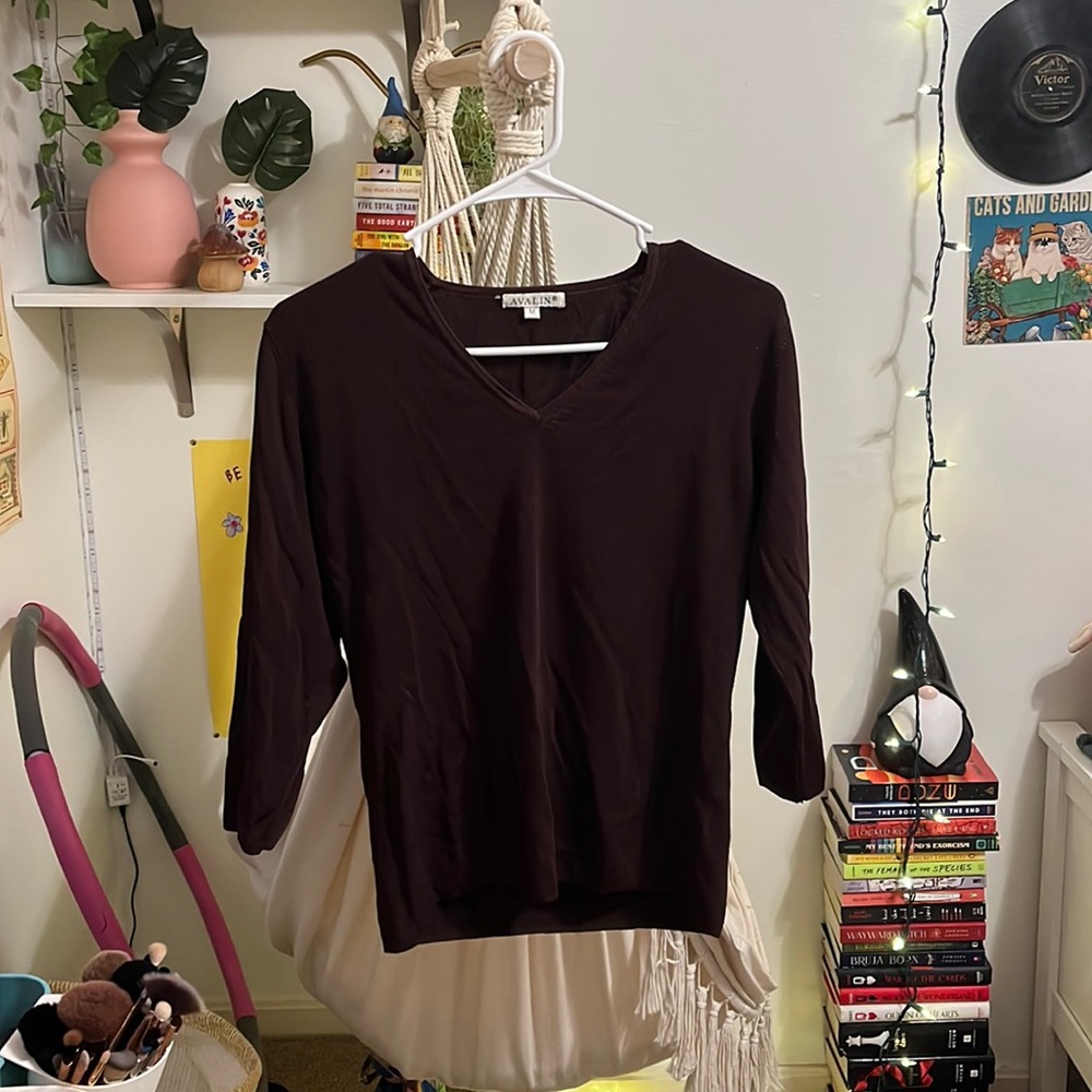 Brown AVALIN Size medium woman’s V neck top